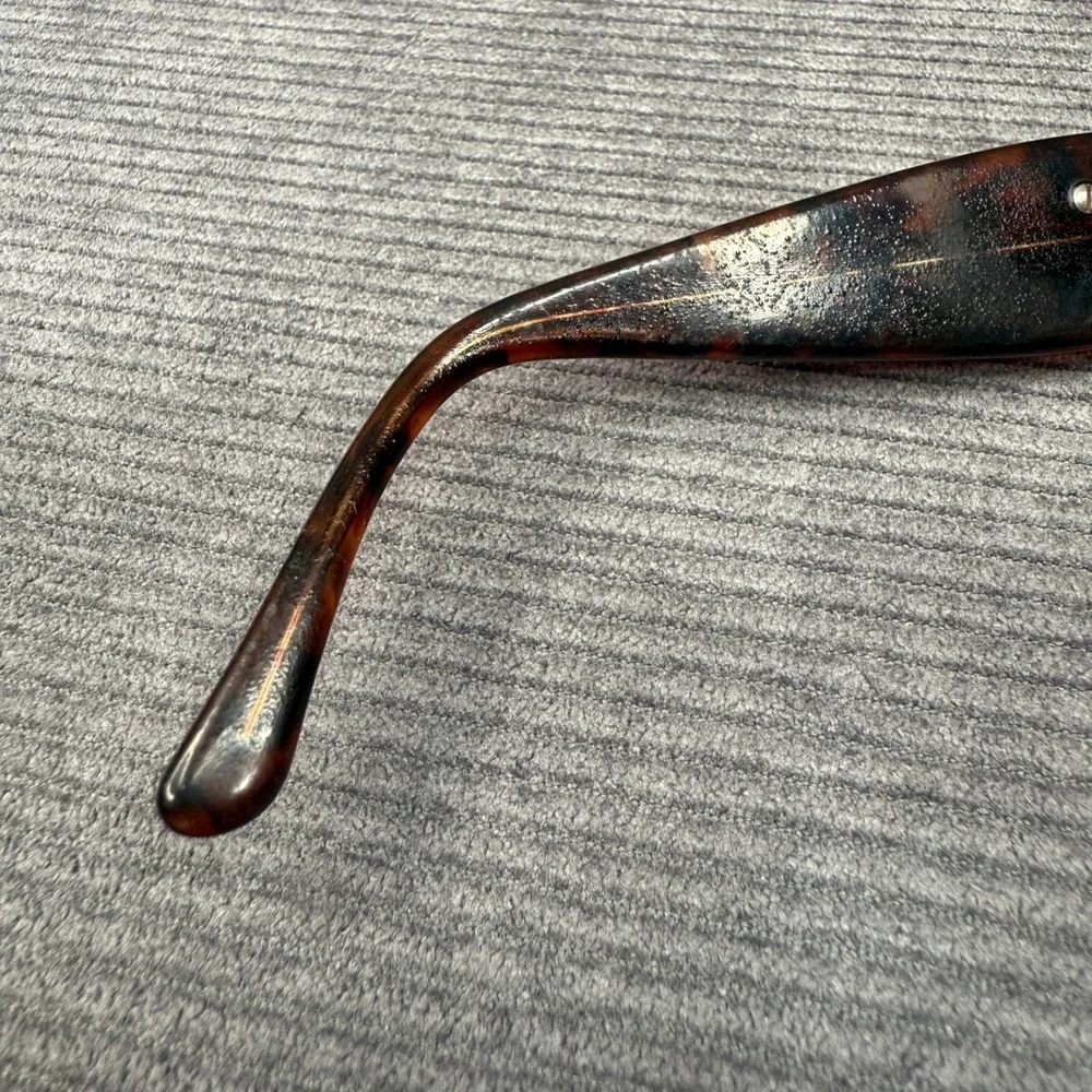 Vintage Tortoise Shell Snake Temple Y2K Eyeglasses Gold Serpent‎  Oval Frames
